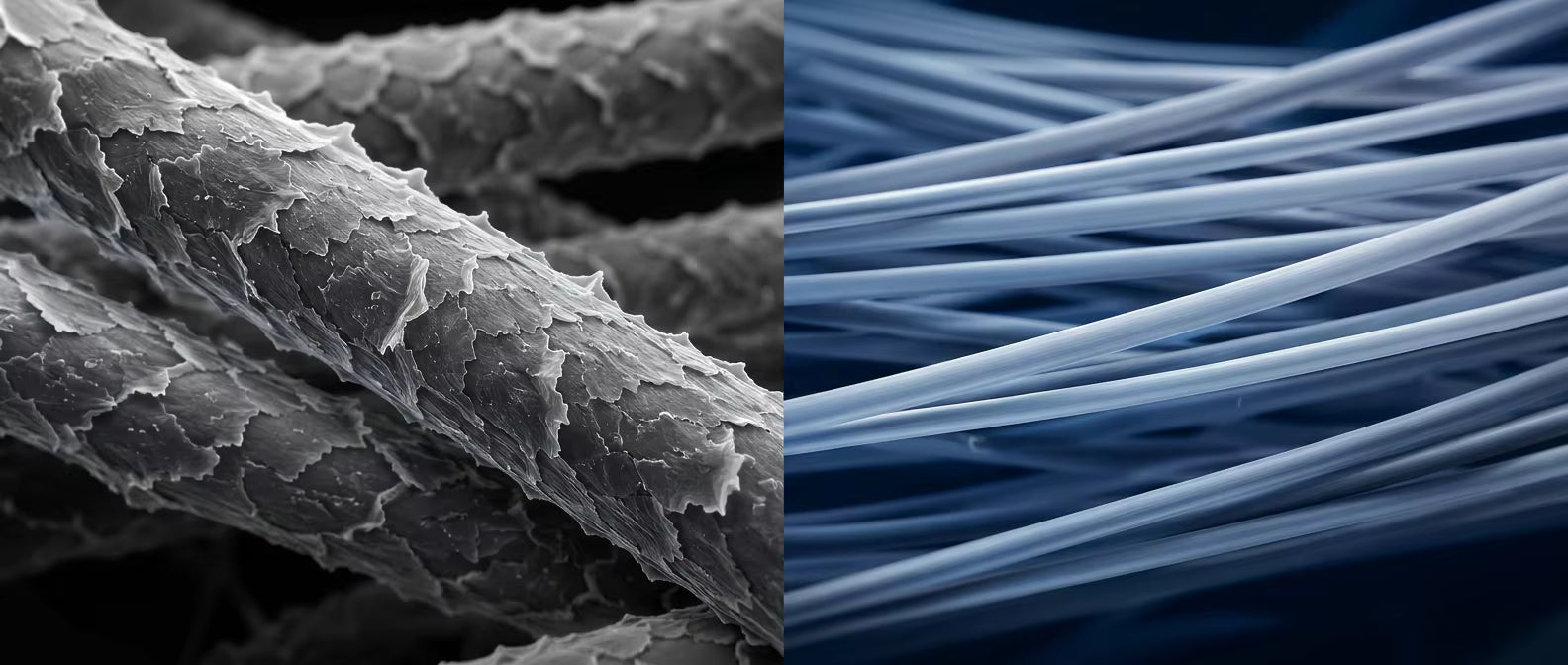 Banner: The microscopic difference between coarse and ultra-fine wool
