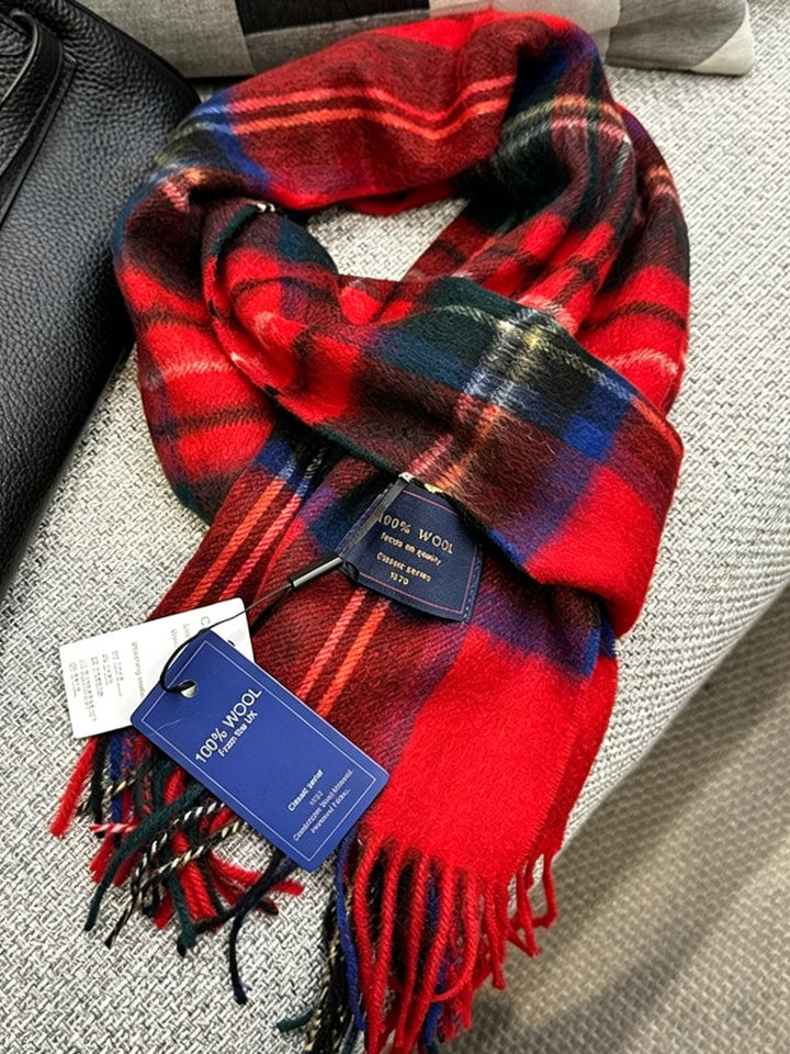 Pure Wool Neutral Slim Winter Scarf