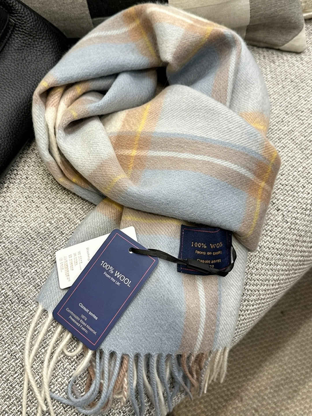 Pure Wool Neutral Slim Winter Scarf