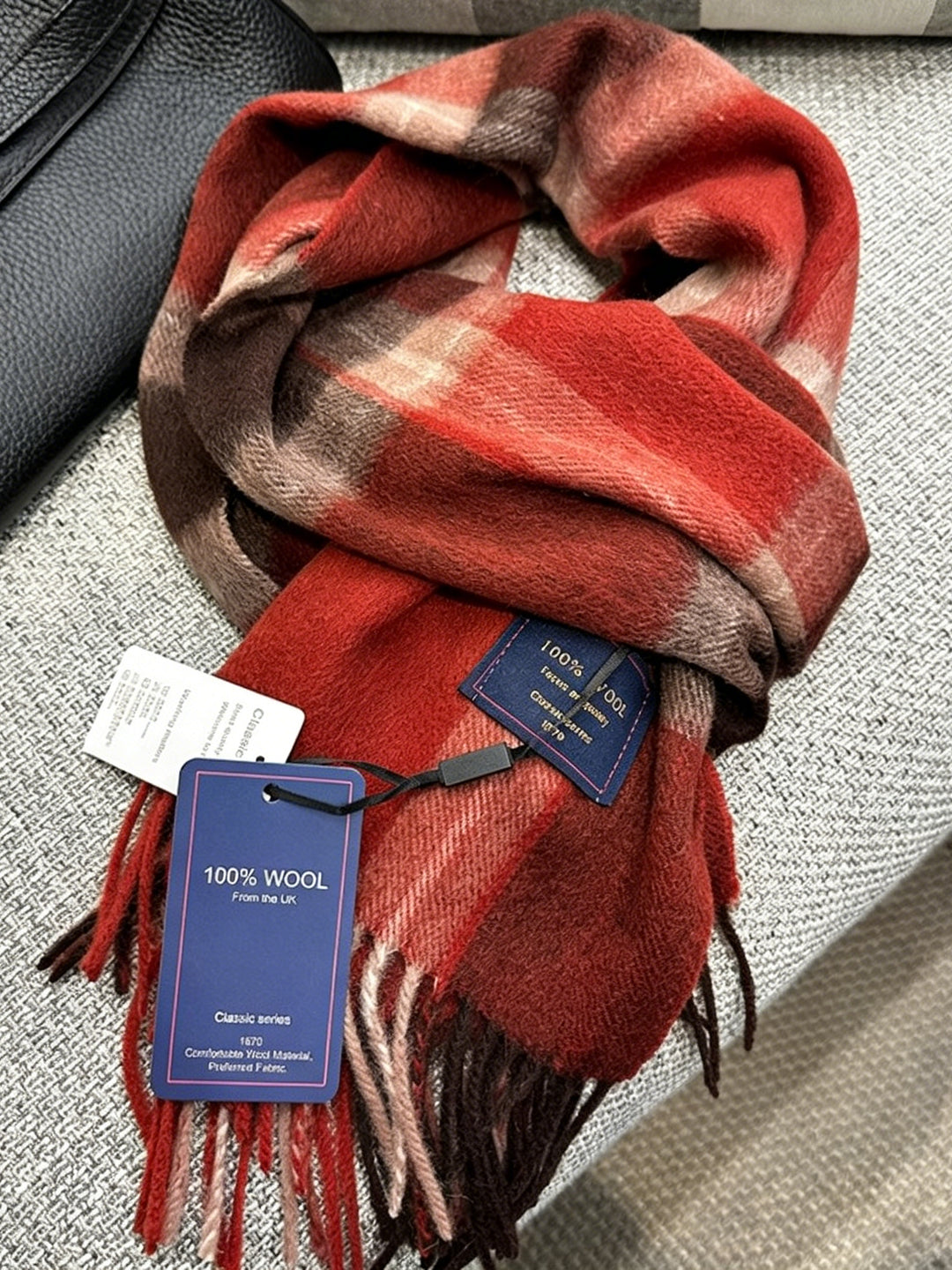 Pure Wool Neutral Slim Winter Scarf