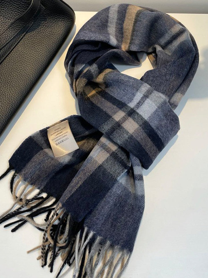Pure Wool Neutral Slim Winter Scarf