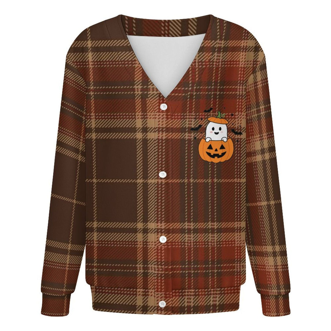 Plaid Ghost Pumpkin - Women&