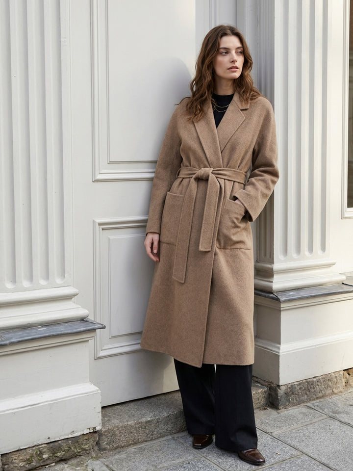 100% Cashmere Wrap Overcoat for Women
