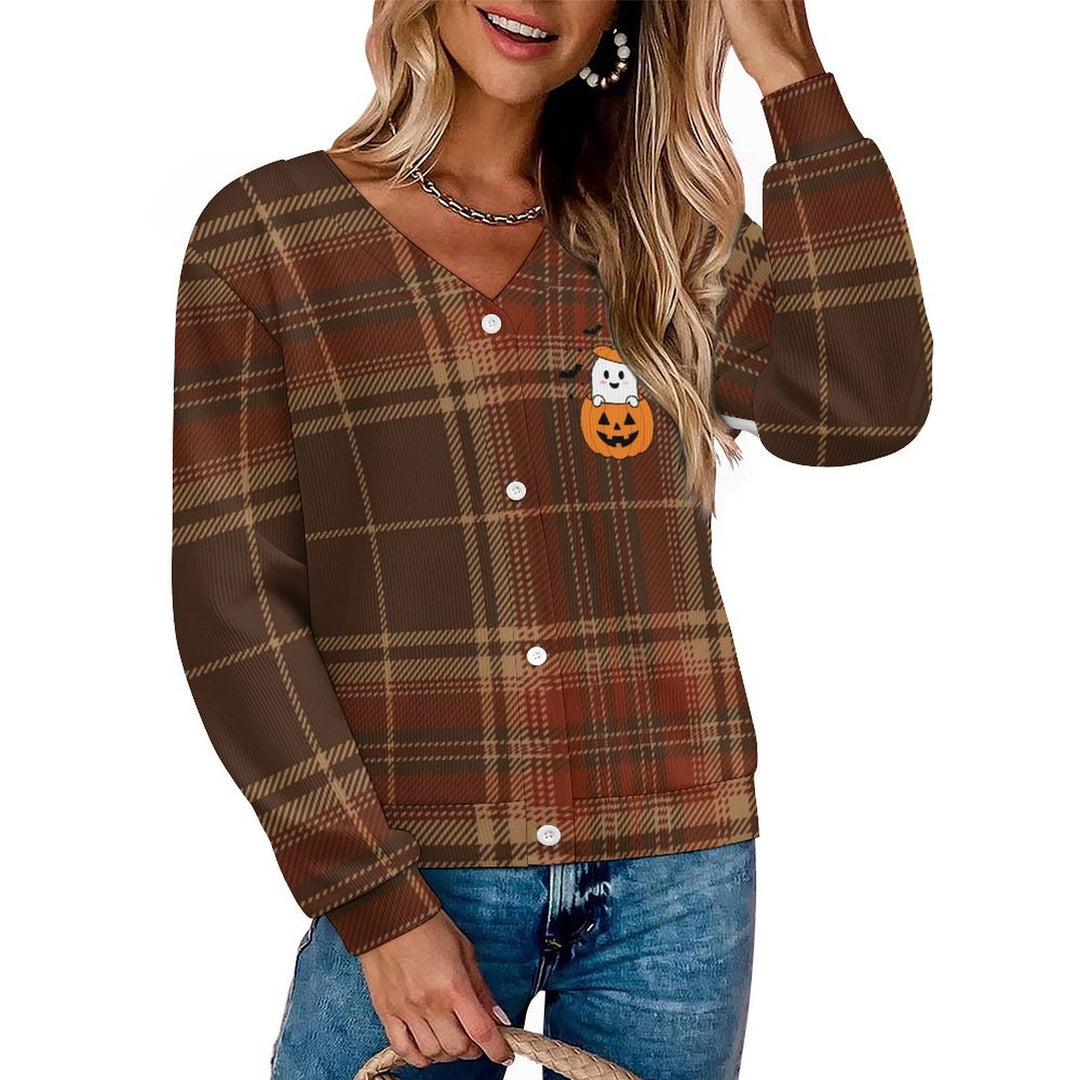 Plaid Ghost Pumpkin - Women&