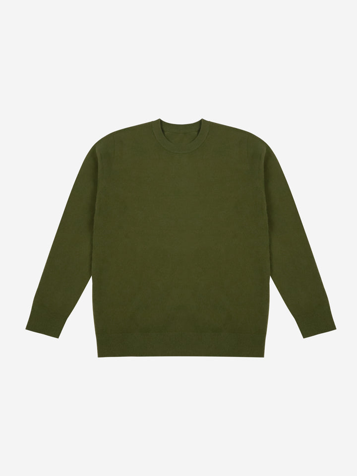 Men Premium Wool Cashmere Blend Classic Crewneck Sweater Luxury Lightweight Knit Pullover