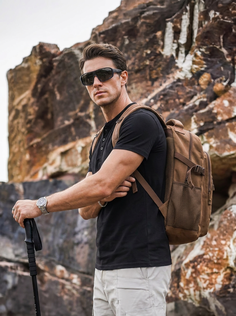 T-shirt Henley en laine mérinos à séchage rapide pour homme, idéal pour la randonnée et les activités de plein air