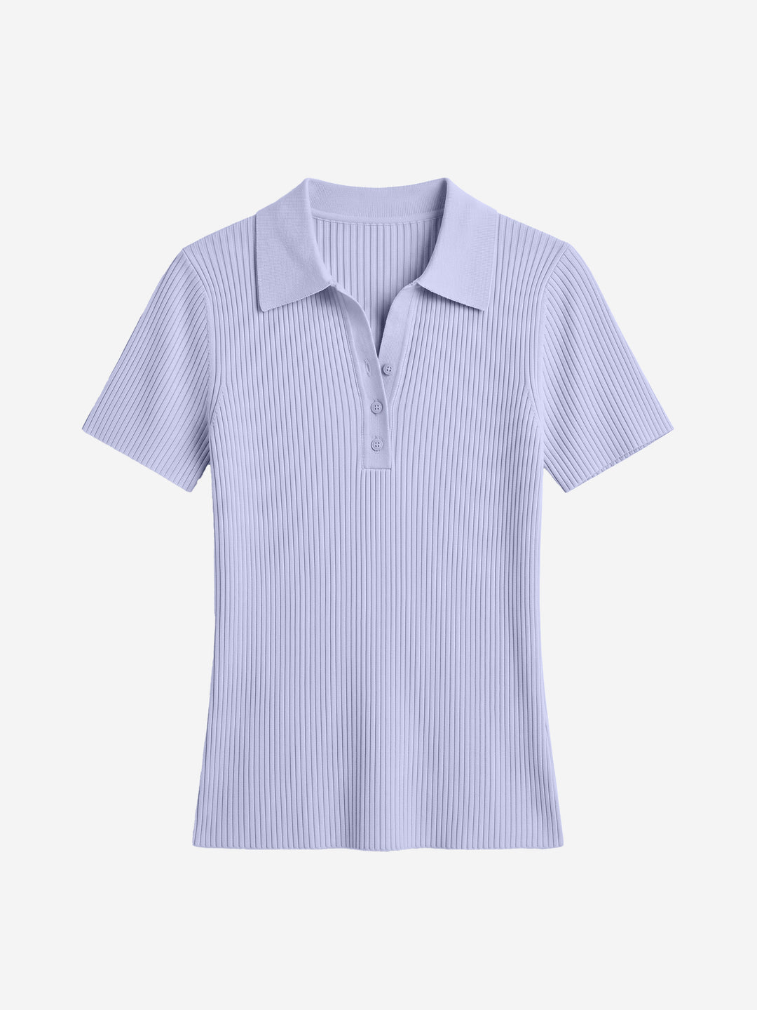 Women’s Ribbed Lapel Short Sleeve Knit Top