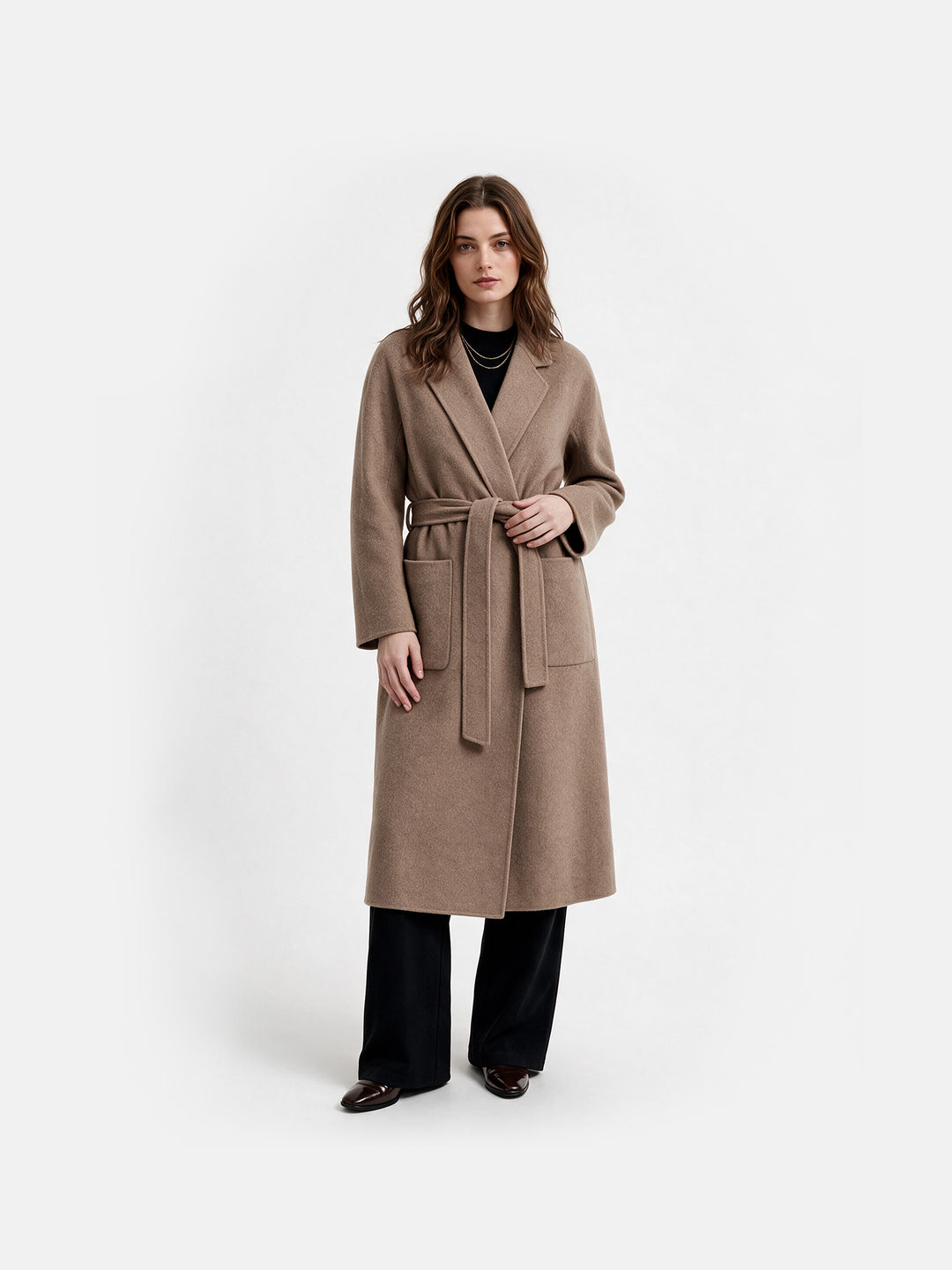 100% Cashmere Wrap Overcoat for Women
