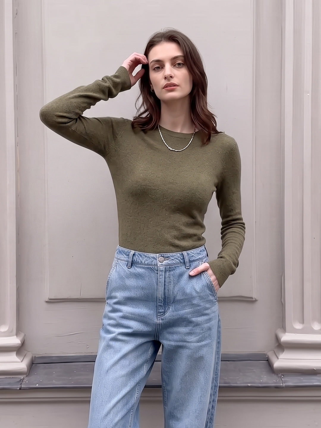 Seamless Cashmere Base Layer Knit for Women