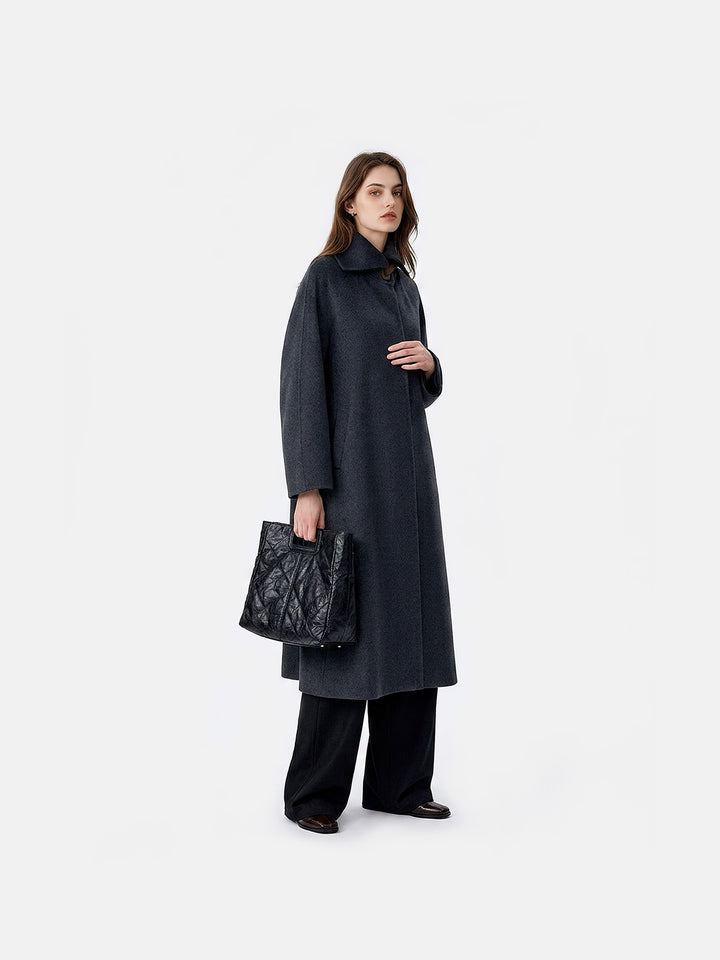 100% Cashmere Double-Sided Long Overcoat - Winter Commuter Coat