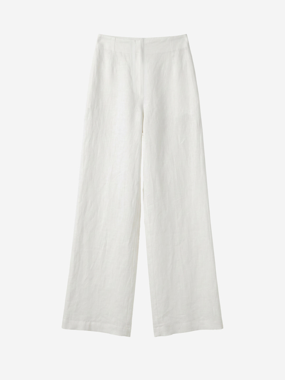 Pantalon Large Femme 100 % Lin Pur Jambe Large Taille Haute Coupe Ample Printemps Lounge