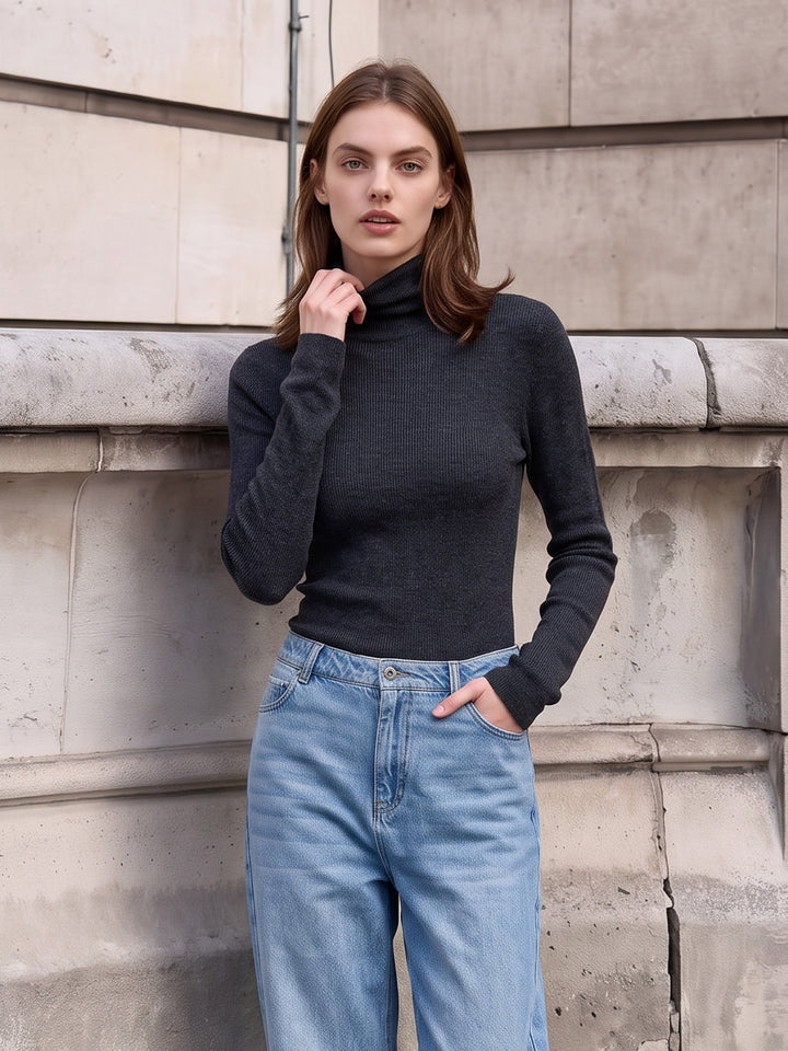 Cashmere Base Layer High Neck Wool Knit