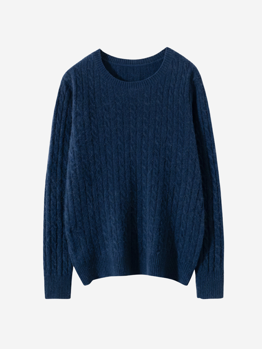 Pull ras du cou en cachemire torsadé pour femme
