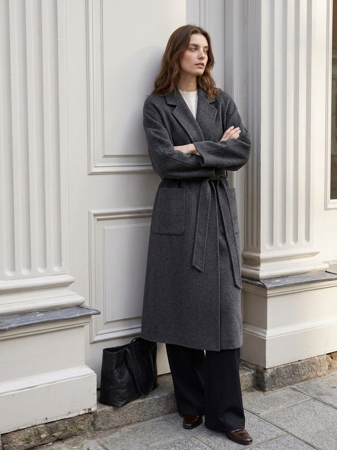 100% Cashmere Wrap Overcoat for Women