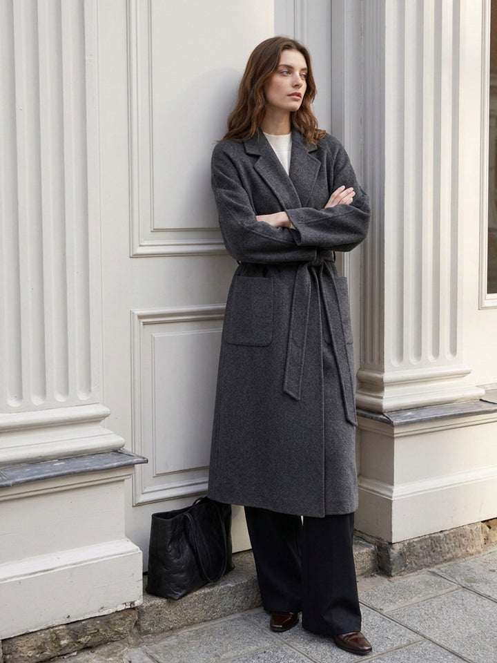 100% Cashmere Wrap Overcoat for Women
