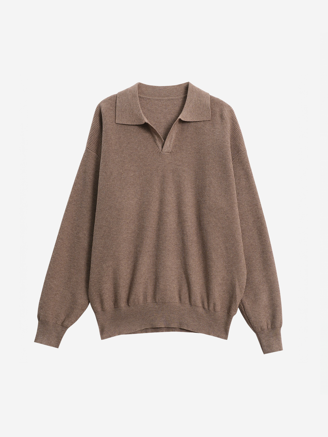 Loose Pullover Lapel POLO Long Sleeve Knitted Sweater