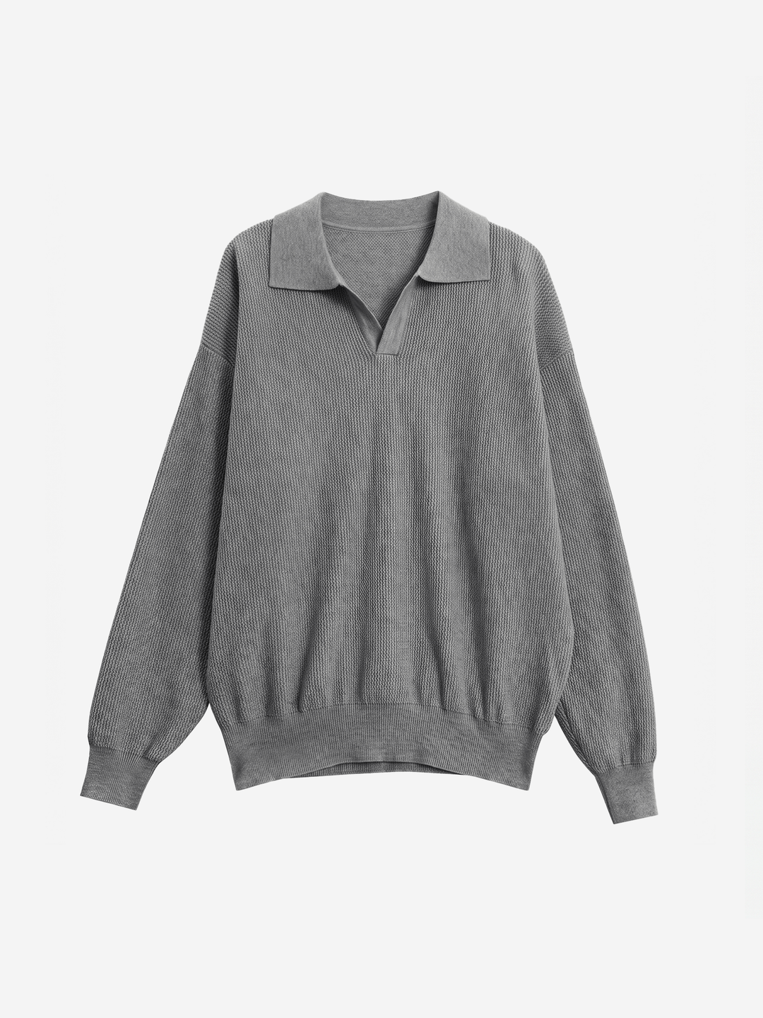 Loose Pullover Lapel POLO Long Sleeve Knitted Sweater