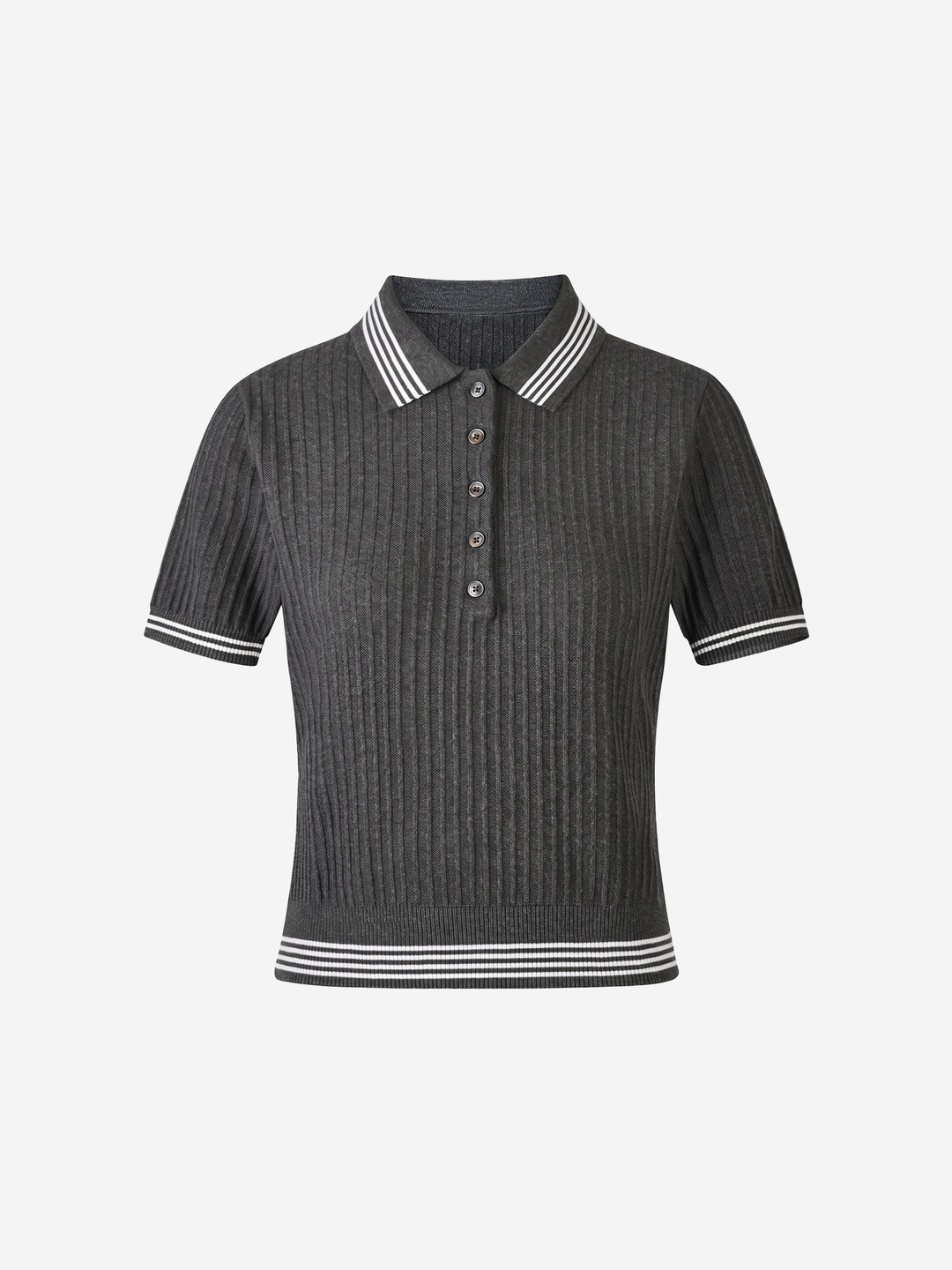 Women’s Ribbed Knit Polo Top