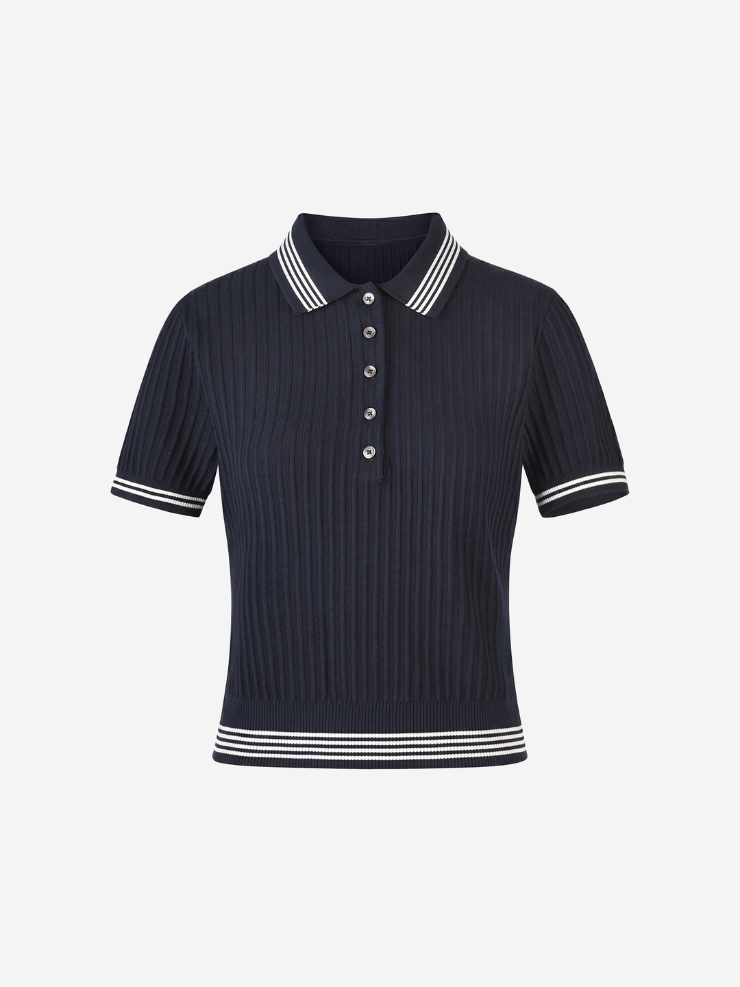 Women’s Ribbed Knit Polo Top