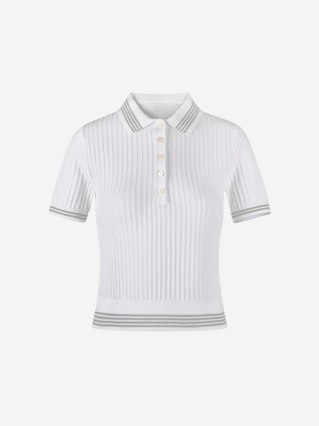 Women’s Ribbed Knit Polo Top