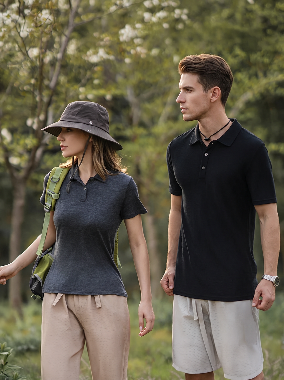 Polo en laine mérinos pour homme - Séchage rapide - Randonnée en extérieur - Haut de sport