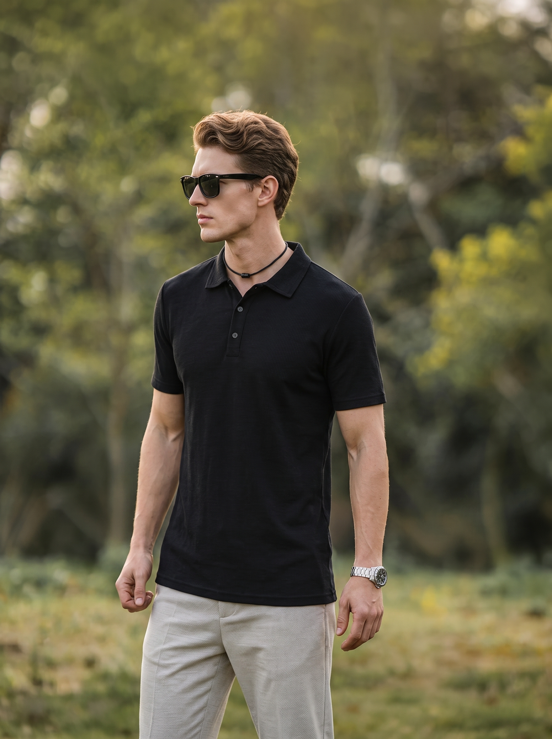 Polo en laine mérinos pour homme - Séchage rapide - Randonnée en extérieur - Haut de sport