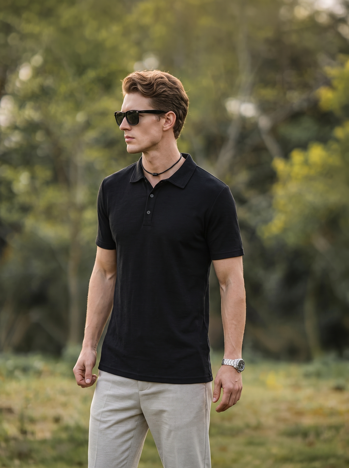 Polo en laine mérinos pour homme - Séchage rapide - Randonnée en extérieur - Haut de sport
