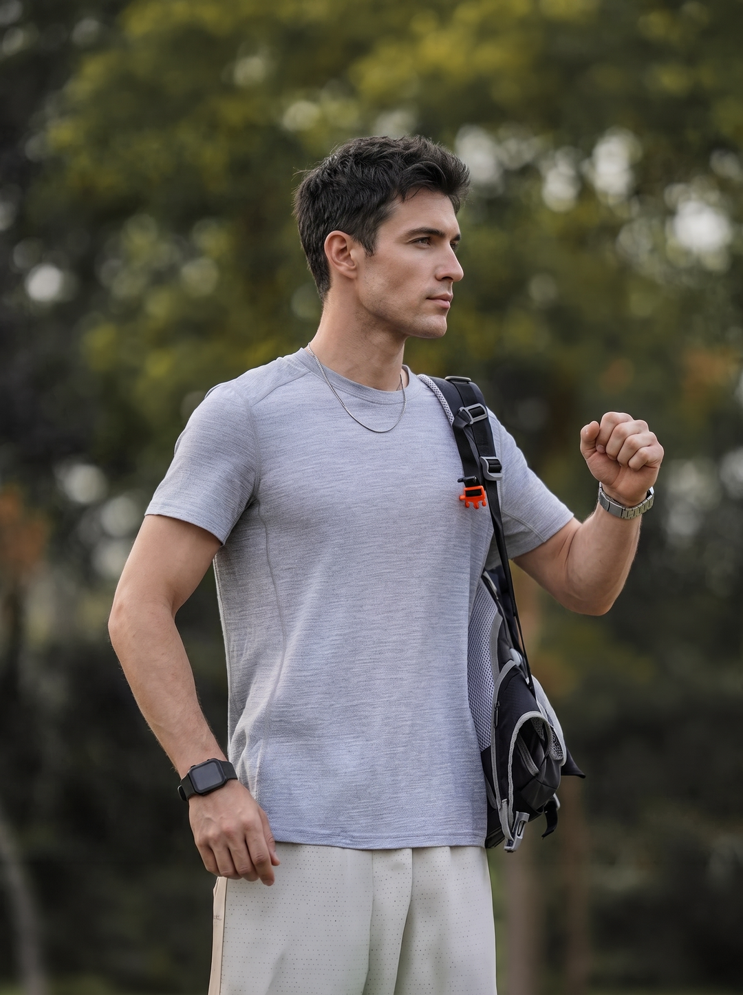 T-shirt de sport pour homme en laine mérinos à séchage rapide - Randonnée, course, respirant