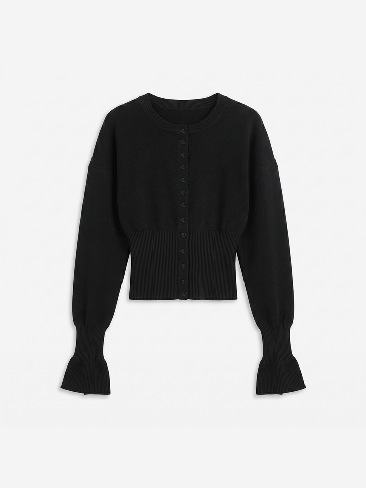 Women Relaxed Cozy Flared Cuff Knit Cardigan