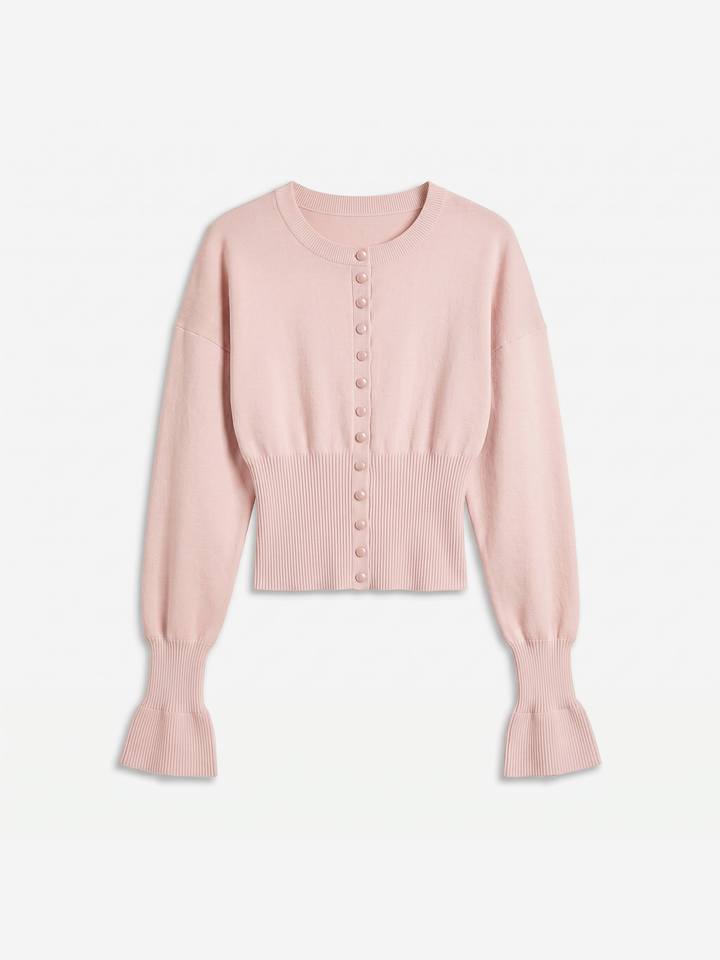 Women Relaxed Cozy Flared Cuff Knit Cardigan