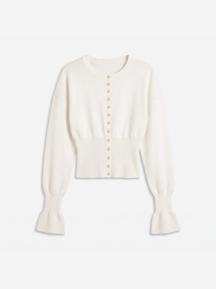 Women Relaxed Cozy Flared Cuff Knit Cardigan