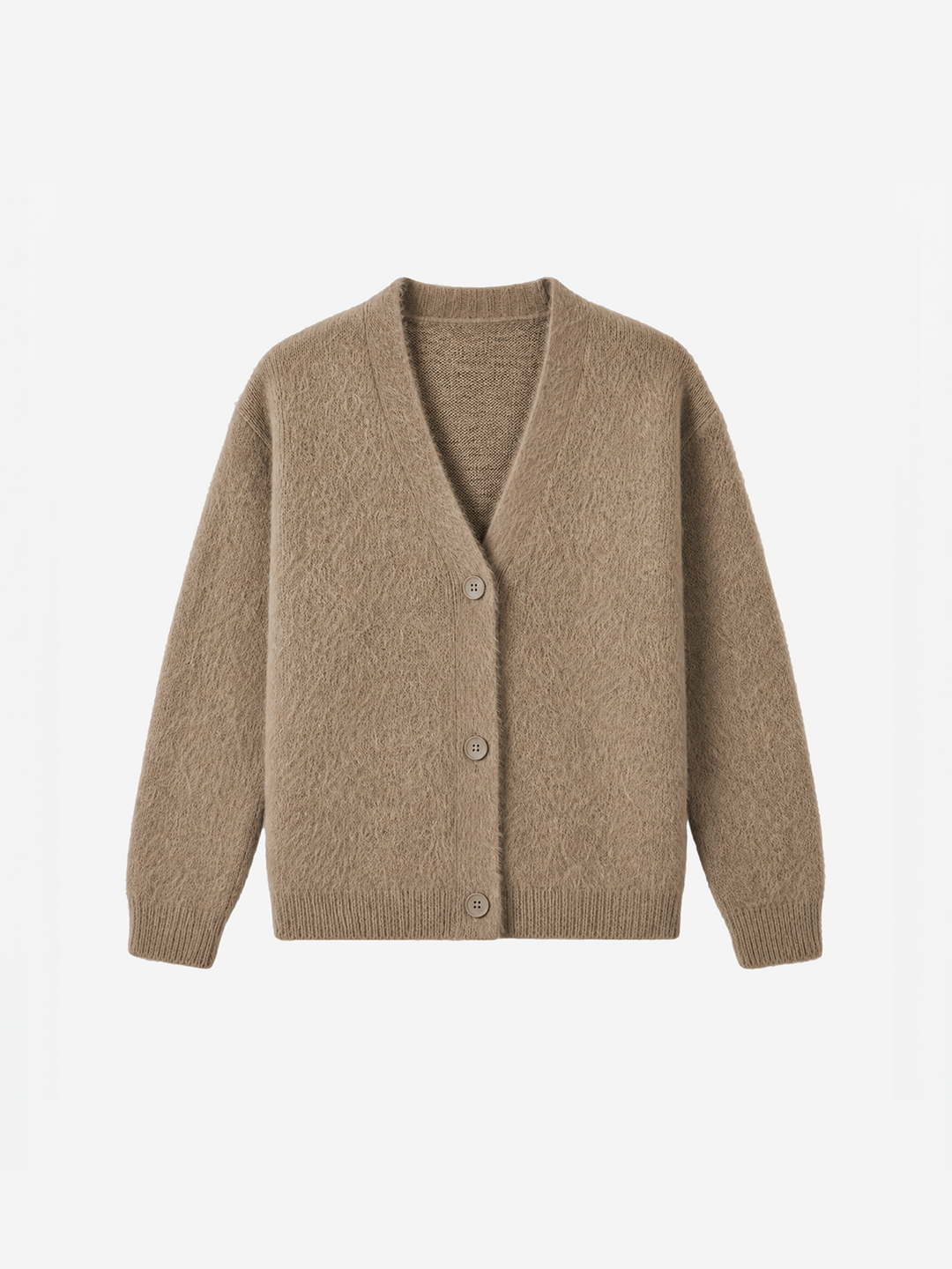 Women Warm Fluffy V-Neck Knit Cardigan