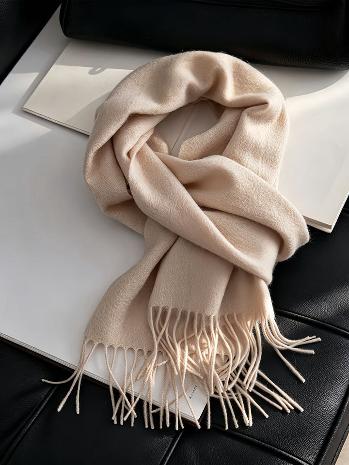 100% Pure Cashmere Water Ripple Solid Scarf | Unisex