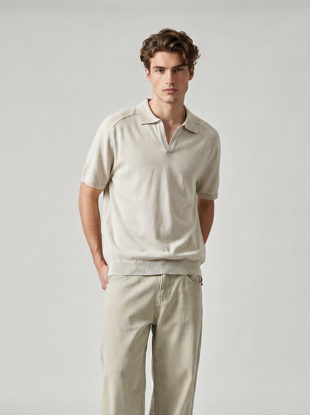 Knitted short-sleeved POLO shirt men&