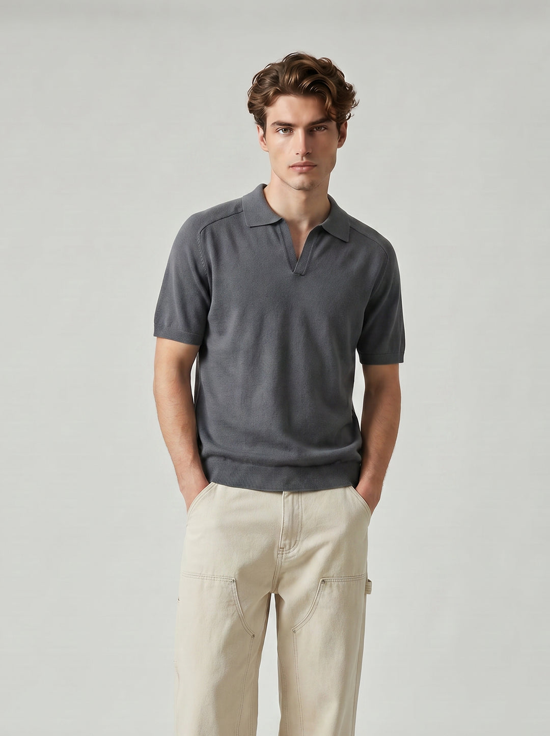 Knitted short-sleeved POLO shirt men&