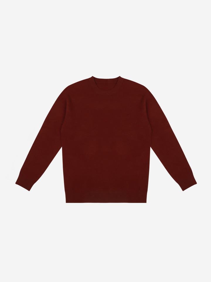 Men Premium Wool Cashmere Blend Classic Crewneck Sweater Luxury Lightweight Knit Pullover