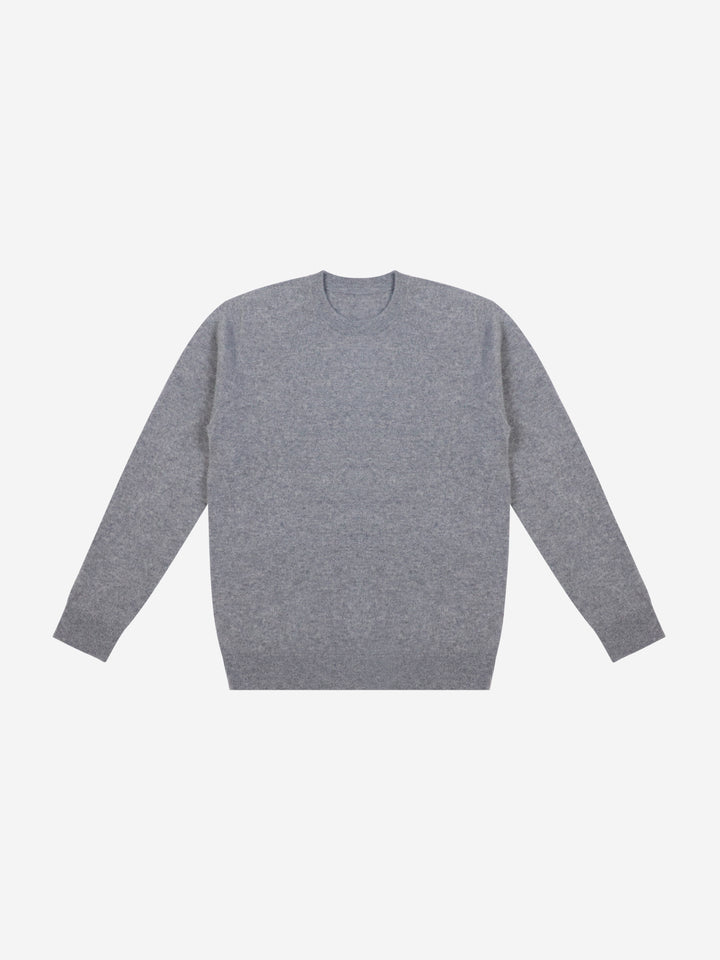 Men Premium Wool Cashmere Blend Classic Crewneck Sweater Luxury Lightweight Knit Pullover