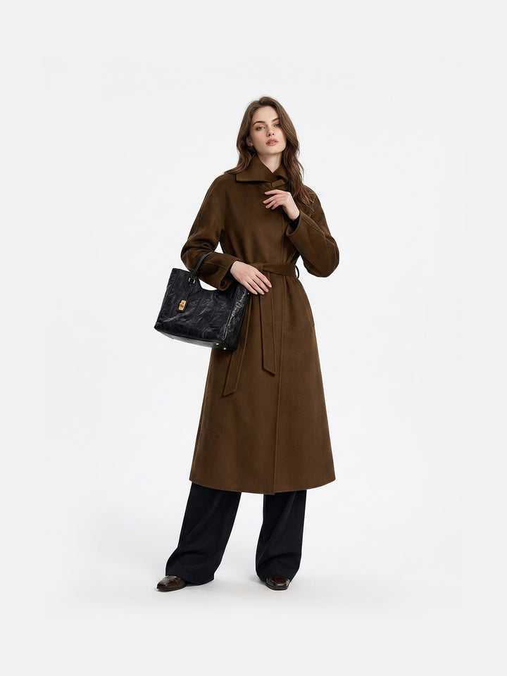 100% Cashmere Double-Sided Long Overcoat - Winter Commuter Coat