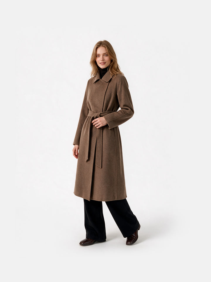 Double-Sided Cashmere Single Button Overcoat for Women