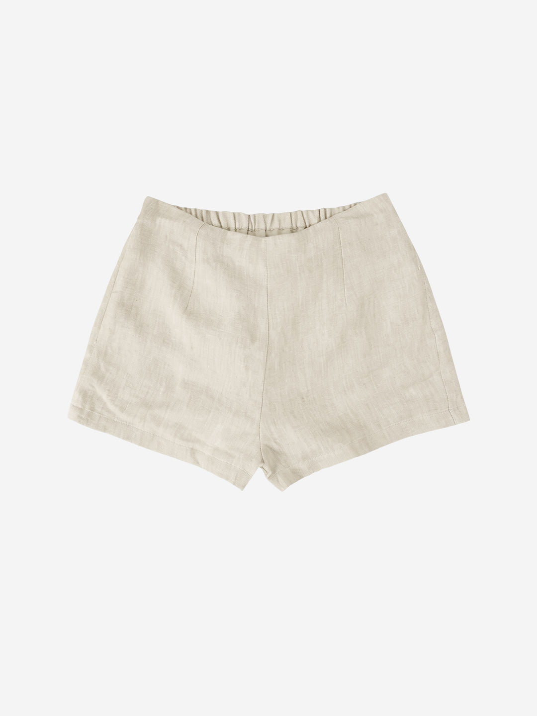 Damen High Waist Shorts aus reiner Leinen, garngefärbt, Old Money Stil, lässige Sommerhose, Nischendesign, gerades Bein