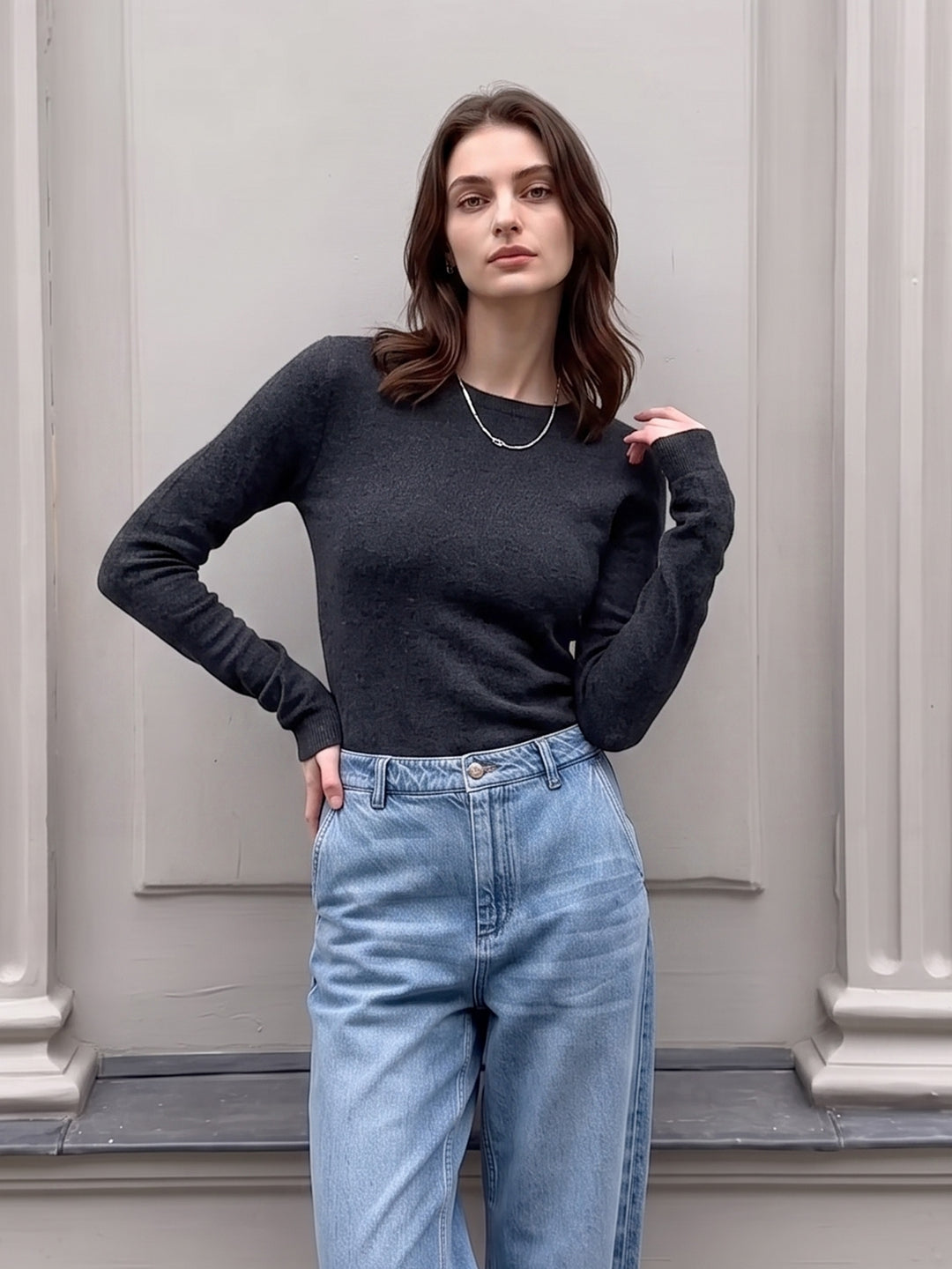 Seamless Cashmere Base Layer Knit for Women