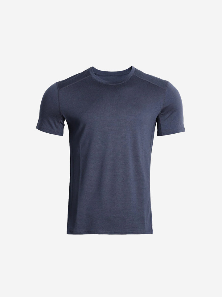 T-shirt de sport pour homme en laine mérinos à séchage rapide - Randonnée, course, respirant