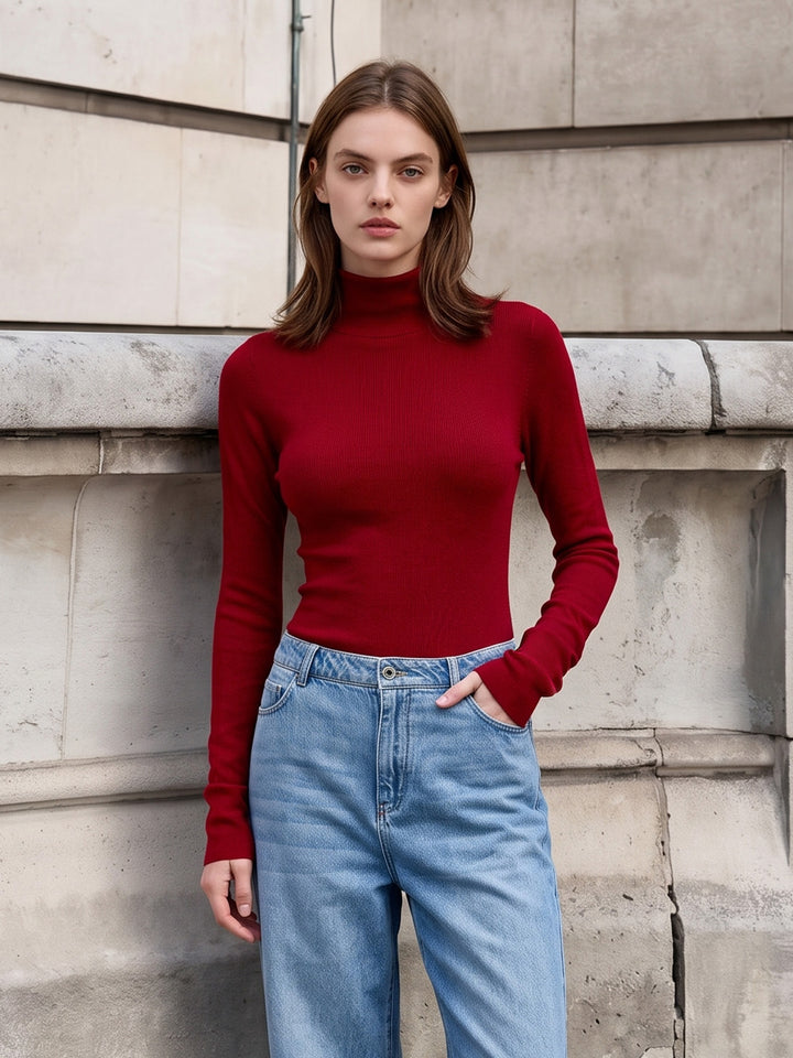 Cashmere Base Layer High Neck Wool Knit