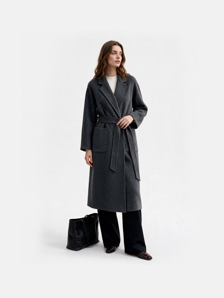 100% Cashmere Wrap Overcoat for Women