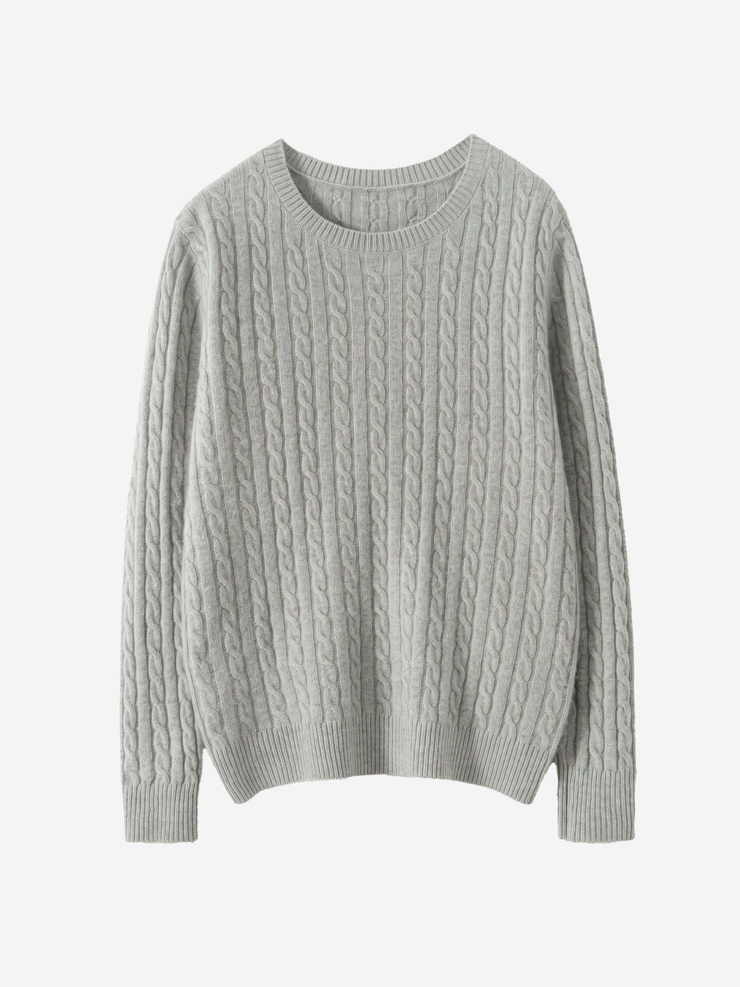 Pull ras du cou en cachemire torsadé pour femme