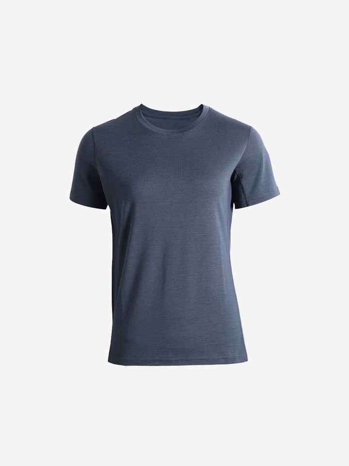 Damen Merino Wolle Schnelltrocknendes Kurzarm Sport T-Shirt Schmal Geschnitten Lauf- und Fitness-Top