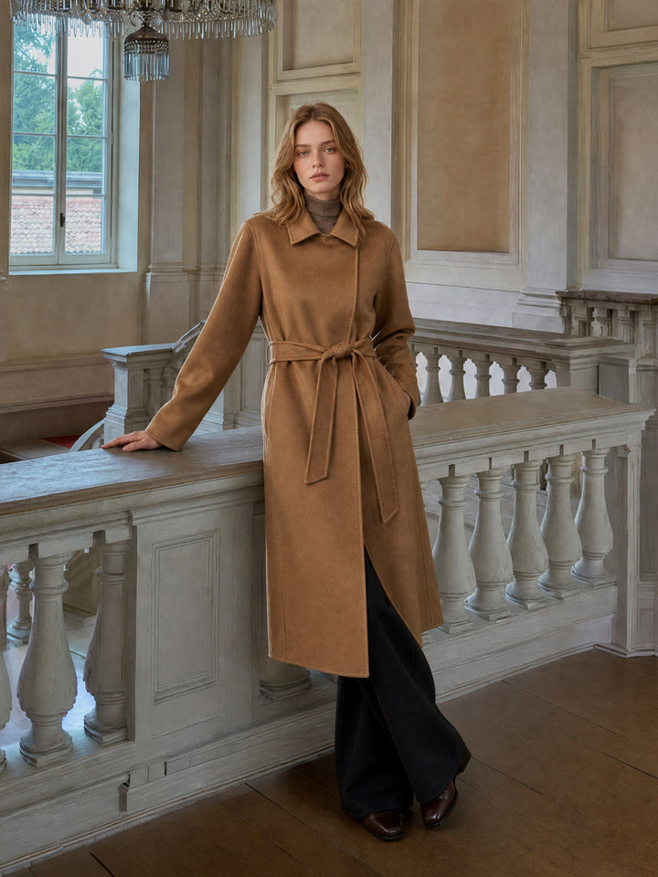 Double-Sided Cashmere Single Button Overcoat for Women