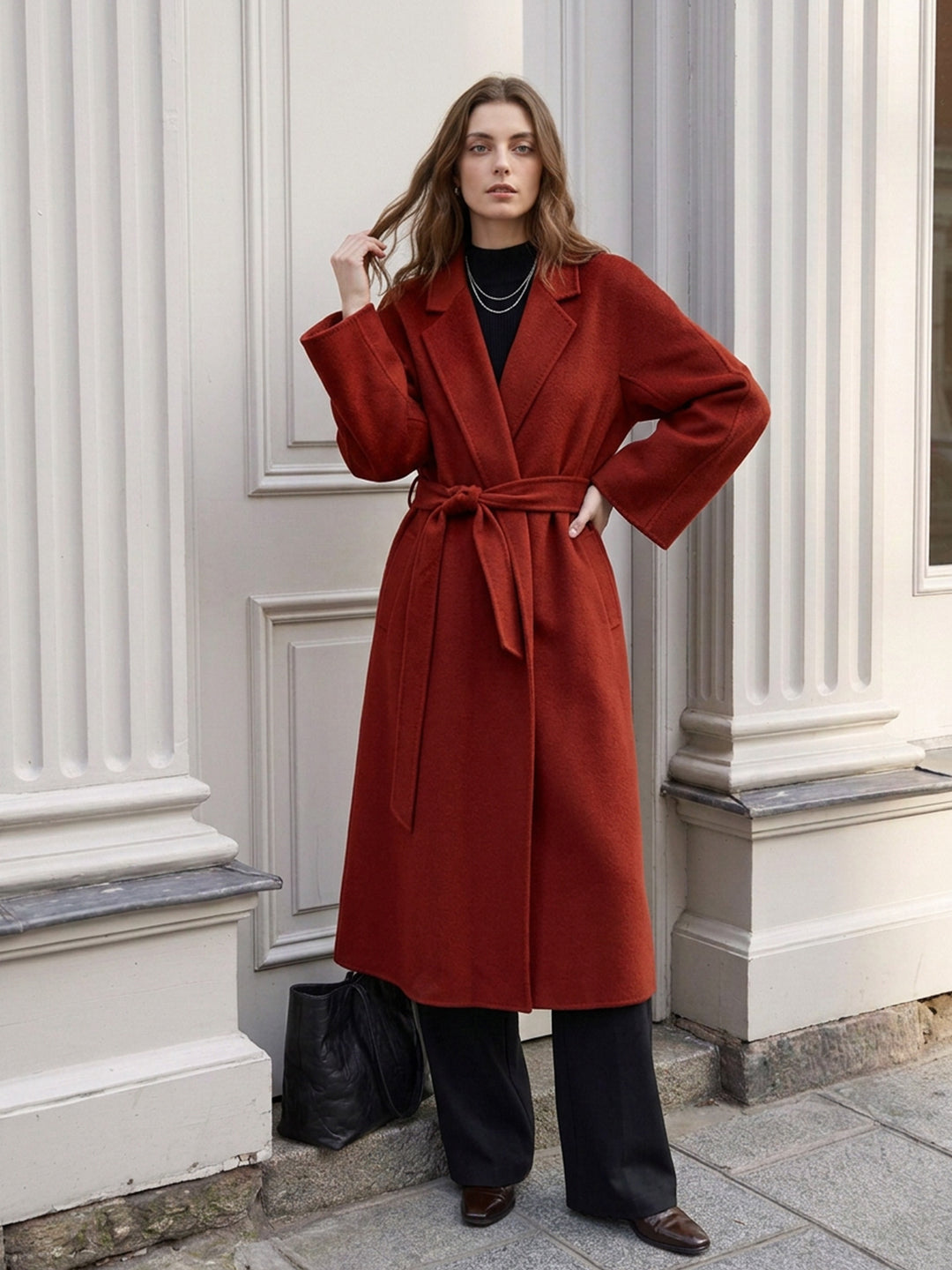 100% Cashmere Wrap Overcoat for Women