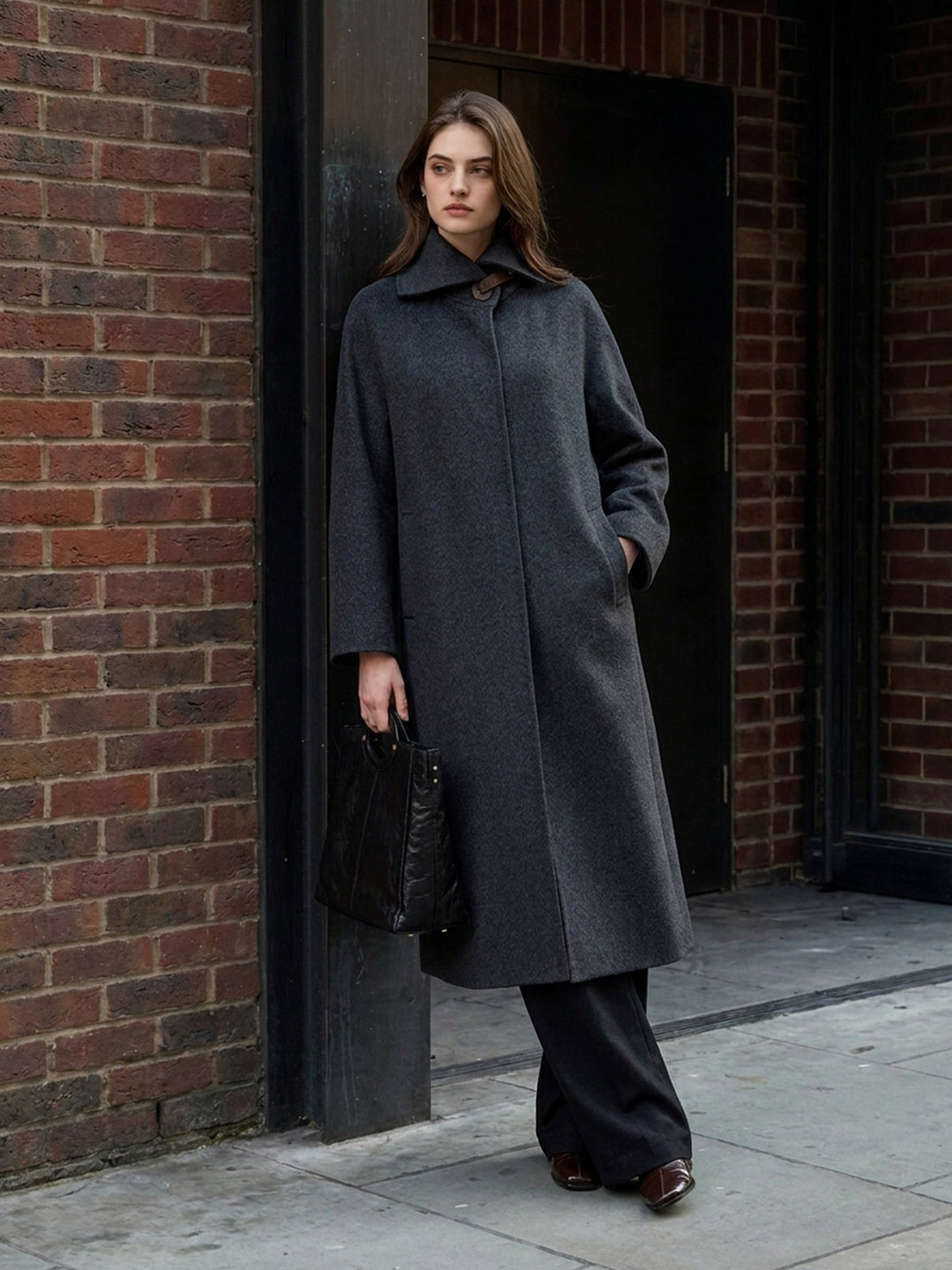 100% Cashmere Double-Sided Long Overcoat - Winter Commuter Coat