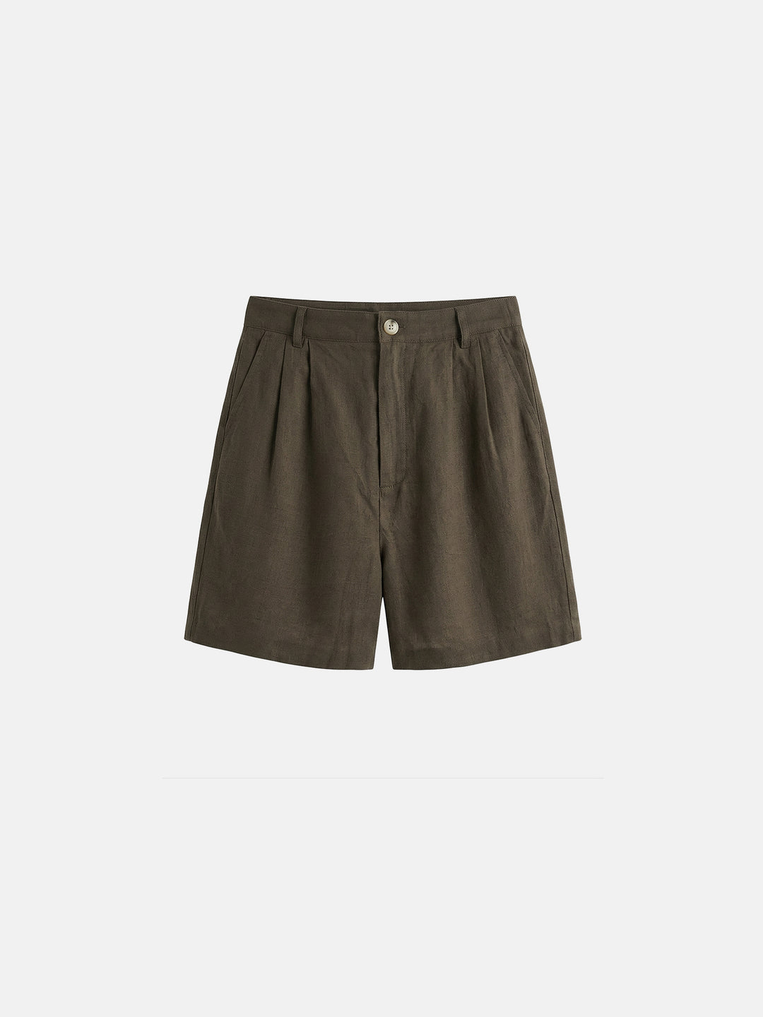 Pure Linen High-Waist Pleated Wide-Leg Shorts — Certified 100% Linen Effortless Summer Staple